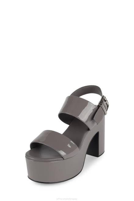 mujer malhumorado Jeffrey Campbell F6JX1187 sandalia plataforma charol gris