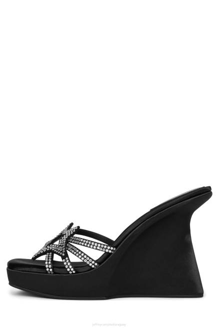 mujer megaestrella Jeffrey Campbell F6JX984 sandalia plataforma plata satinada negra