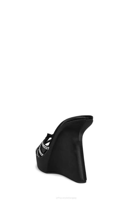 mujer megaestrella Jeffrey Campbell F6JX984 sandalia plataforma plata satinada negra