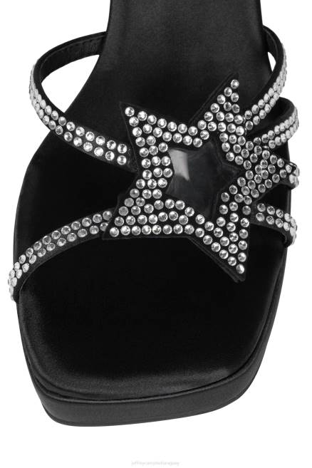 mujer megaestrella Jeffrey Campbell F6JX984 sandalia plataforma plata satinada negra