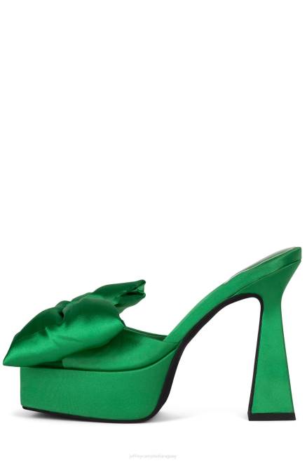 mujer mirador Jeffrey Campbell F6JX1000 sandalia plataforma satén verde