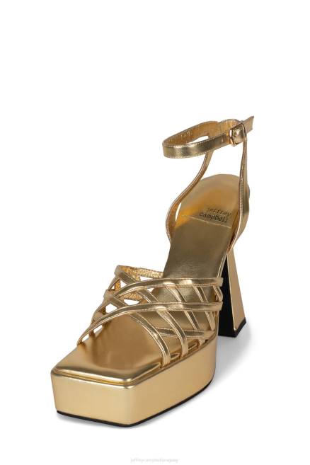 mujer modesto Jeffrey Campbell F6JX1003 sandalia plataforma oro metalizado