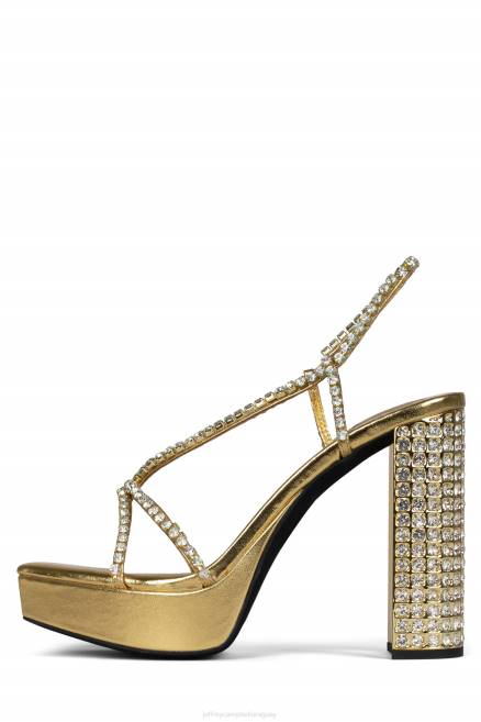 mujer noche Jeffrey Campbell F6JX1155 sandalia plataforma oro plata