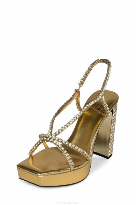 mujer noche Jeffrey Campbell F6JX1155 sandalia plataforma oro plata