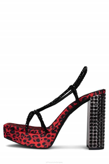 mujer noche Jeffrey Campbell F6JX1157 sandalia plataforma peltre de guepardo rojo