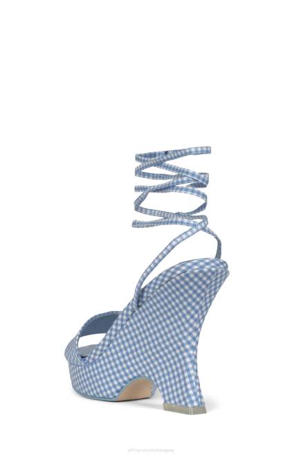 mujer oraura Jeffrey Campbell F6JX1194 sandalia plataforma guinga azul