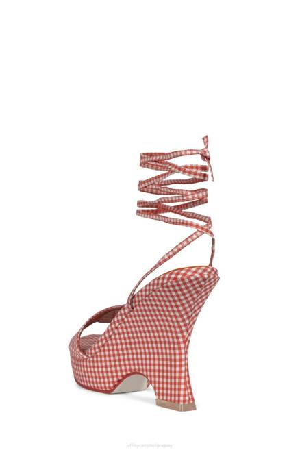 mujer oraura Jeffrey Campbell F6JX1195 sandalia plataforma guinga roja