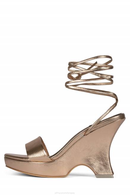 mujer oraura Jeffrey Campbell F6JX1196 sandalia plataforma oro rosa metalizado