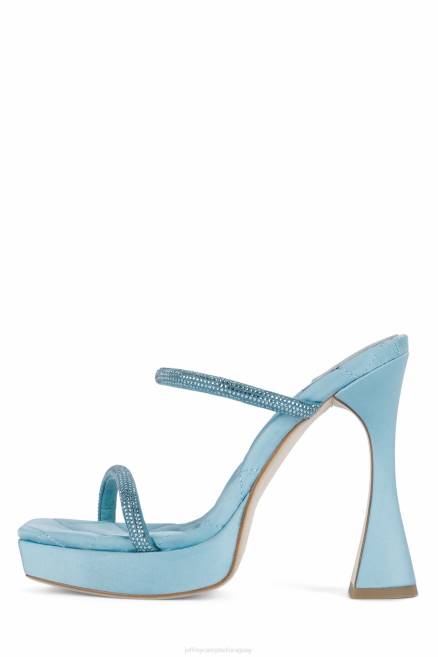 mujer película Jeffrey Campbell F6JX1092 sandalia plataforma azul satinado azul