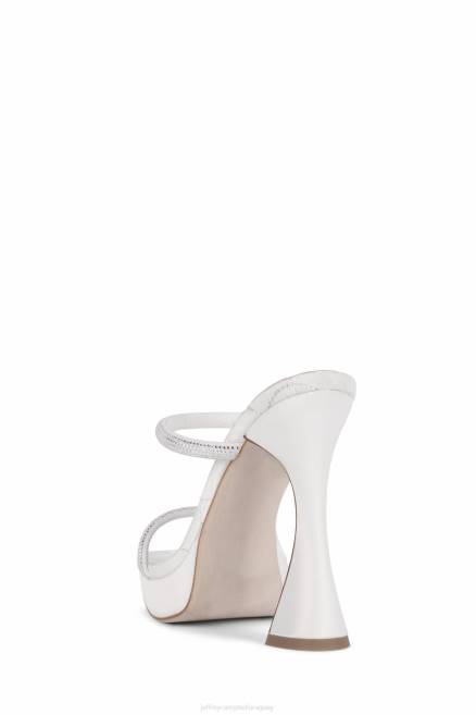 mujer película Jeffrey Campbell F6JX1224 sandalia plataforma plata satinada blanca