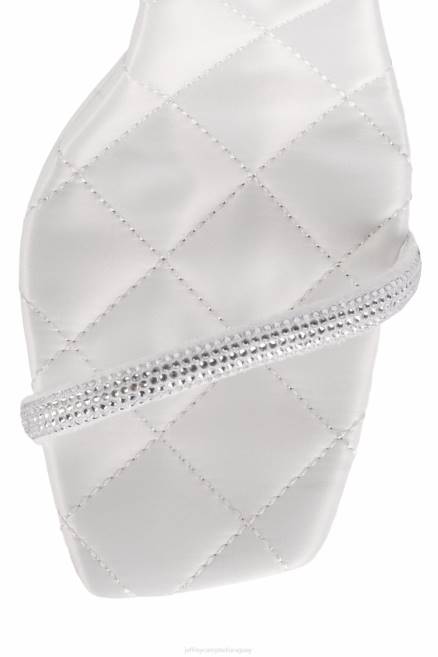 mujer película Jeffrey Campbell F6JX1224 sandalia plataforma plata satinada blanca