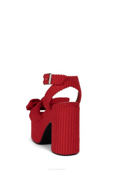 mujer picnic Jeffrey Campbell F6JX1006 sandalia plataforma toalla de rayas rojas