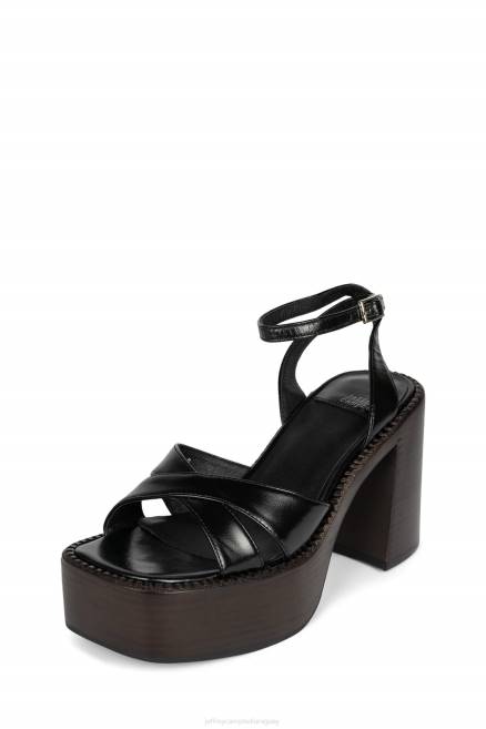 mujer productor Jeffrey Campbell F6JX1165 sandalia plataforma pila de esmalte marrón negro