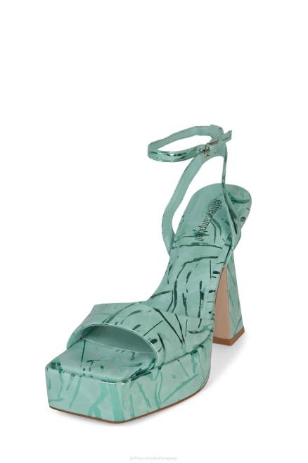 mujer ranurado Jeffrey Campbell F6JX972 sandalia plataforma combinación verde