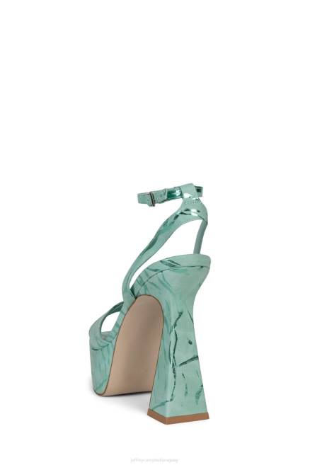 mujer ranurado Jeffrey Campbell F6JX972 sandalia plataforma combinación verde