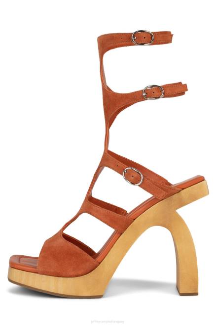 mujer rivales Jeffrey Campbell F6JX217 sandalia plataforma bronceado de gamuza naranja