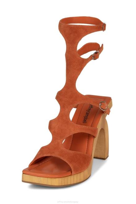 mujer rivales Jeffrey Campbell F6JX217 sandalia plataforma bronceado de gamuza naranja