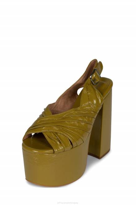 mujer rock-it-2 Jeffrey Campbell F6JX1188 sandalia plataforma patente arrugada charteuse