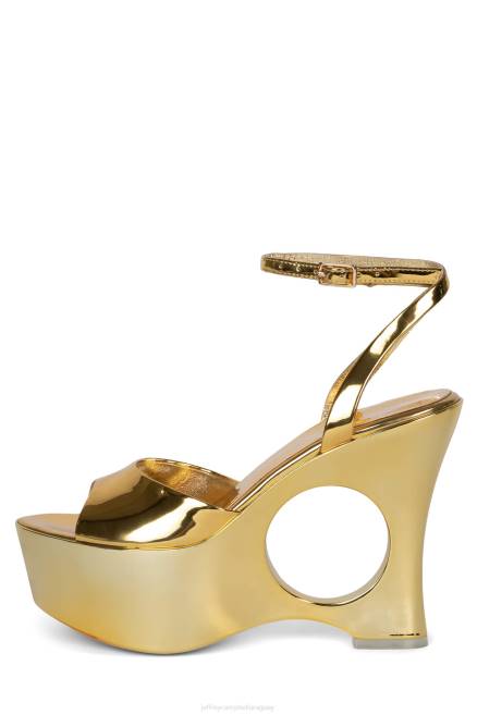 mujer soñar en Jeffrey Campbell F6JX968 sandalia plataforma patente de oro