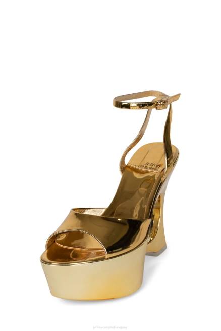 mujer soñar en Jeffrey Campbell F6JX968 sandalia plataforma patente de oro