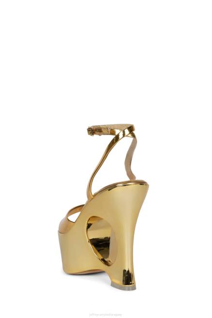 mujer soñar en Jeffrey Campbell F6JX968 sandalia plataforma patente de oro