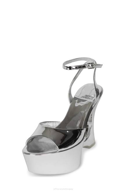 mujer soñar en Jeffrey Campbell F6JX969 sandalia plataforma patente de plata