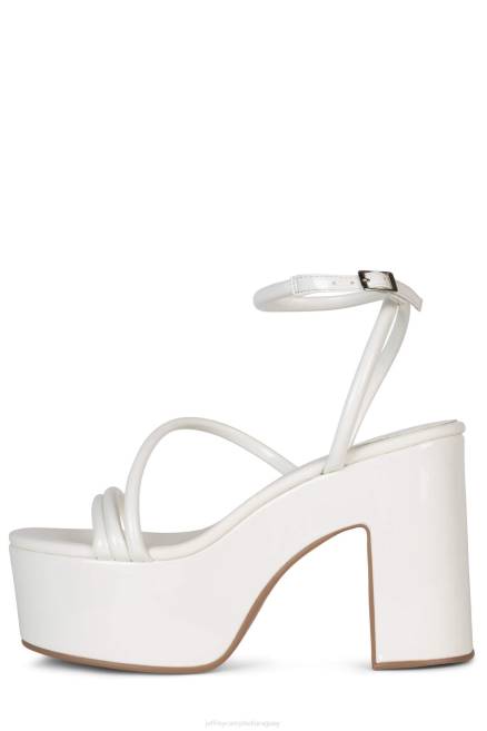 mujer tipo de serpiente venenosa Jeffrey Campbell F6JX952 sandalia plataforma charol blanco