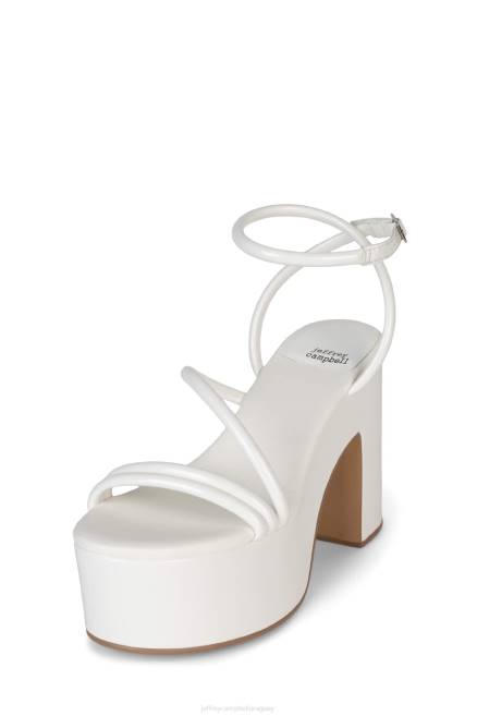 mujer tipo de serpiente venenosa Jeffrey Campbell F6JX952 sandalia plataforma charol blanco