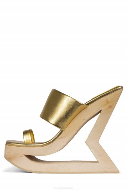 mujer trapecio Jeffrey Campbell F6JX1073 sandalia plataforma oro