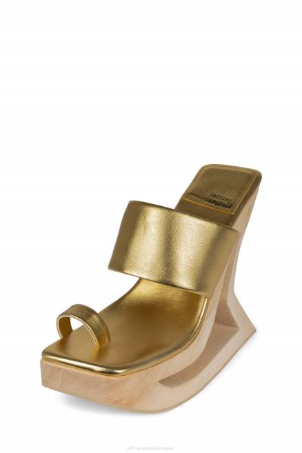 mujer trapecio Jeffrey Campbell F6JX1073 sandalia plataforma oro