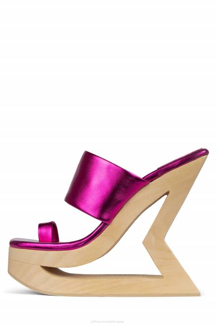 mujer trapecio Jeffrey Campbell F6JX1074 sandalia plataforma fucsia metalizado