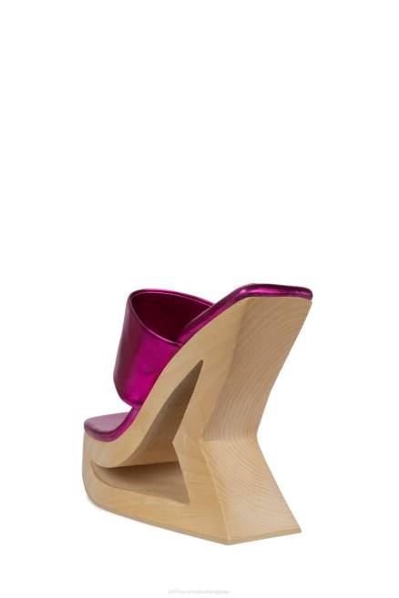 mujer trapecio Jeffrey Campbell F6JX1074 sandalia plataforma fucsia metalizado