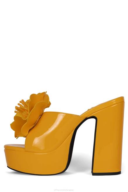 mujer tropicales Jeffrey Campbell F6JX959 sandalia plataforma charol amarillo