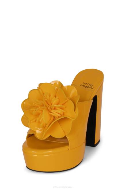 mujer tropicales Jeffrey Campbell F6JX959 sandalia plataforma charol amarillo