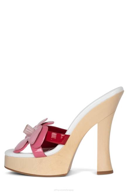 mujer u-crecer-grl Jeffrey Campbell F6JX962 sandalia plataforma combo charol rosa blanco