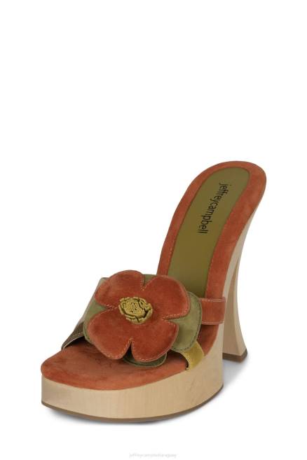 mujer u-crecer-grl Jeffrey Campbell F6JX963 sandalia plataforma combo ante marrón caqui