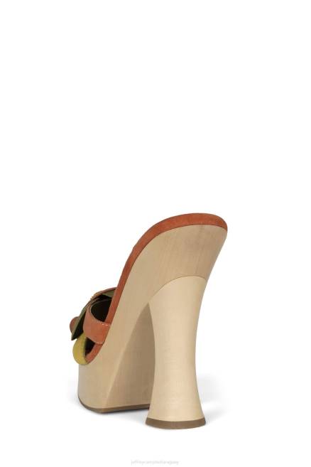 mujer u-crecer-grl Jeffrey Campbell F6JX963 sandalia plataforma combo ante marrón caqui