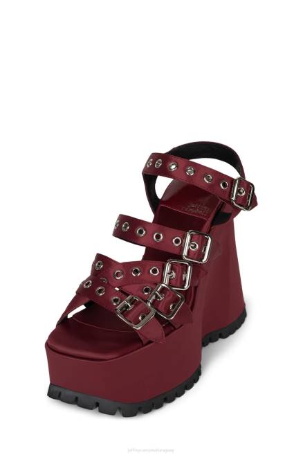 mujer vacío Jeffrey Campbell F6JX1085 sandalia plataforma satén rojo