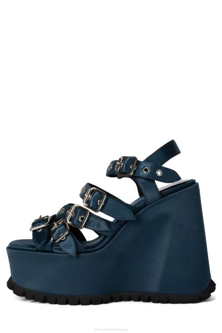 mujer vacío Jeffrey Campbell F6JX1086 sandalia plataforma raso azul