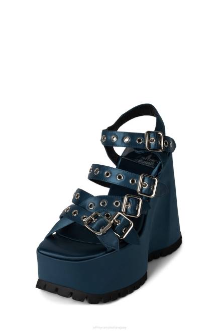 mujer vacío Jeffrey Campbell F6JX1086 sandalia plataforma raso azul