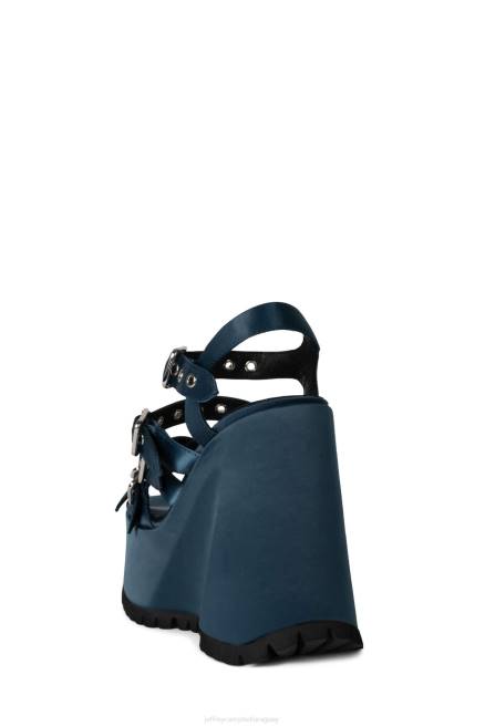 mujer vacío Jeffrey Campbell F6JX1086 sandalia plataforma raso azul