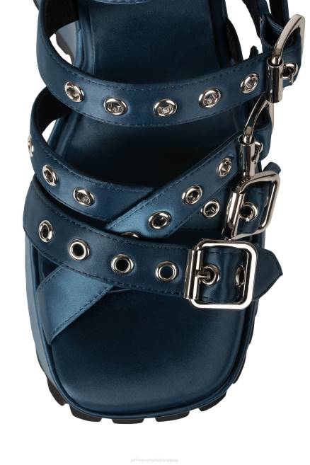 mujer vacío Jeffrey Campbell F6JX1086 sandalia plataforma raso azul