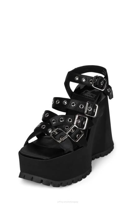 mujer vacío Jeffrey Campbell F6JX1087 sandalia plataforma satén negro