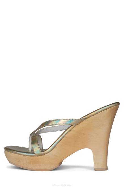 mujer zorro Jeffrey Campbell F6JX1102 sandalia plataforma oro iridiscente