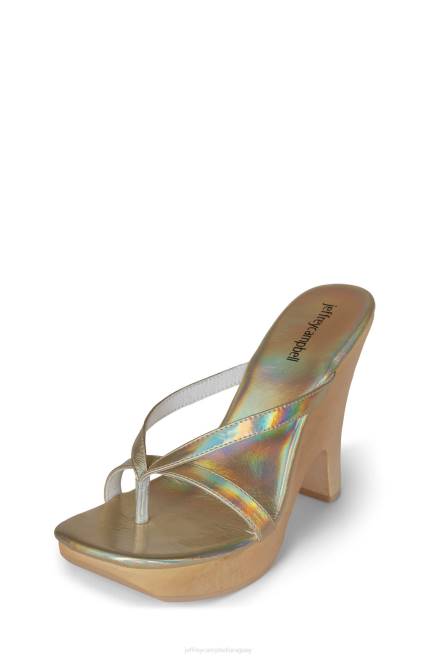 mujer zorro Jeffrey Campbell F6JX1102 sandalia plataforma oro iridiscente