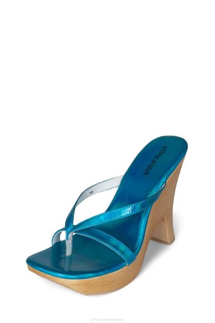 mujer zorro Jeffrey Campbell F6JX1103 sandalia plataforma azul iridiscente