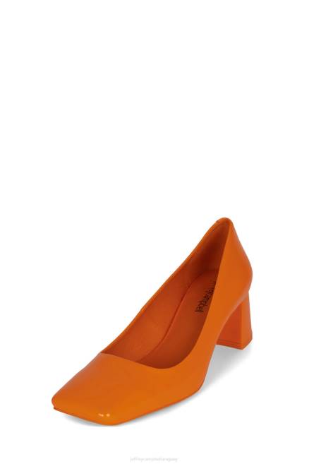 mujer eileen Jeffrey Campbell F6JX1325 bomba de tacón patente naranja