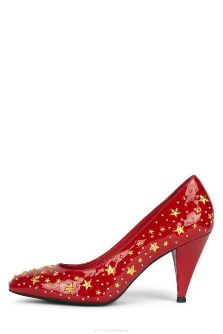 mujer estudio de las estrellas Jeffrey Campbell F6JX1373 bomba de tacón charol rojo oro