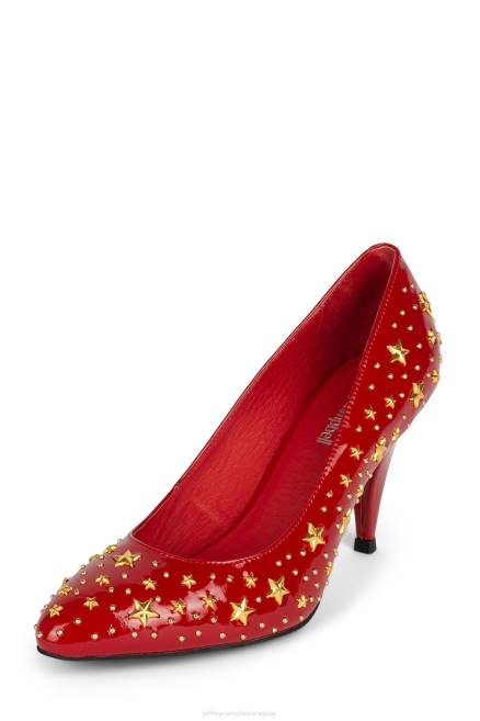 mujer estudio de las estrellas Jeffrey Campbell F6JX1373 bomba de tacón charol rojo oro