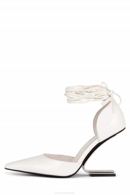 mujer et-demi-m Jeffrey Campbell F6JX1380 bomba de tacón charol blanco plata